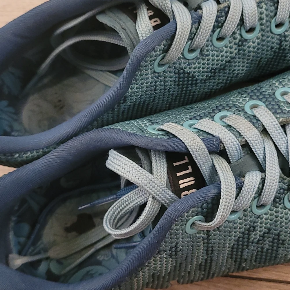 NOBULL Project Turquoise Blue Abstract Workout Trainer Sz‎ 8 Mens Shoes Sneakers